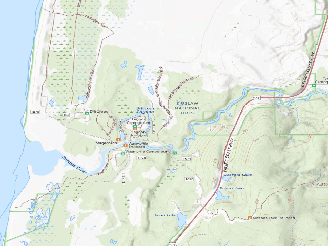 USGS topographic map of Siltcoos Sand Camping site 30