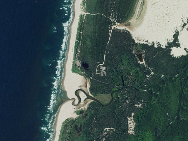 Aerial image of Siltcoos Sand Camps