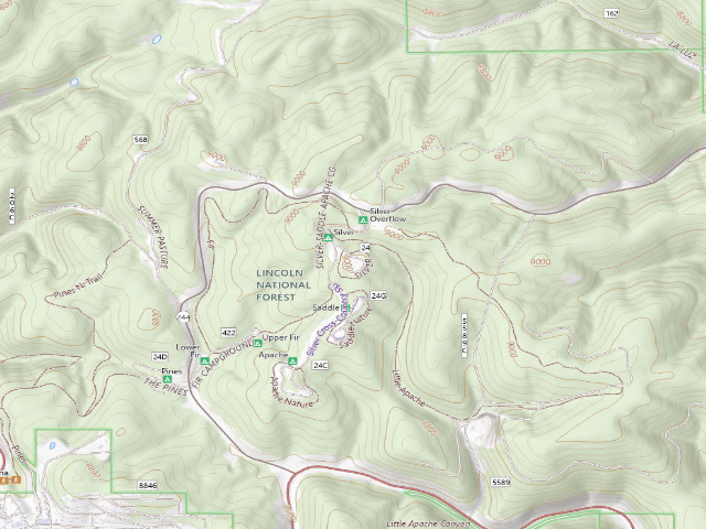 USGS topographic map of Silver Campground