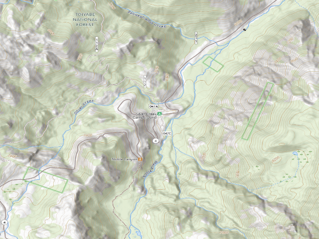 USGS topographic map of Silver Creek Campground