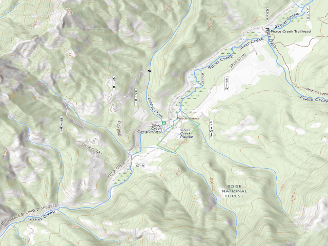 USGS topographic map of Silver Creek Campground