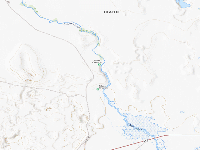 USGS topographic map of Silver Creek (North And South)