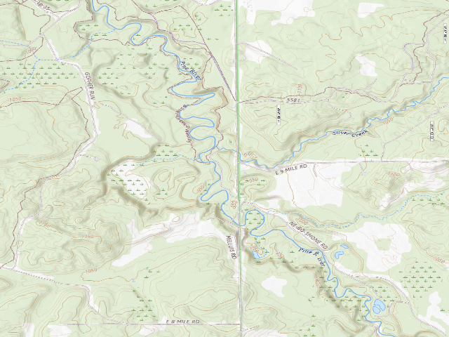 USGS topographic map of Silver Creek State Forest Campground