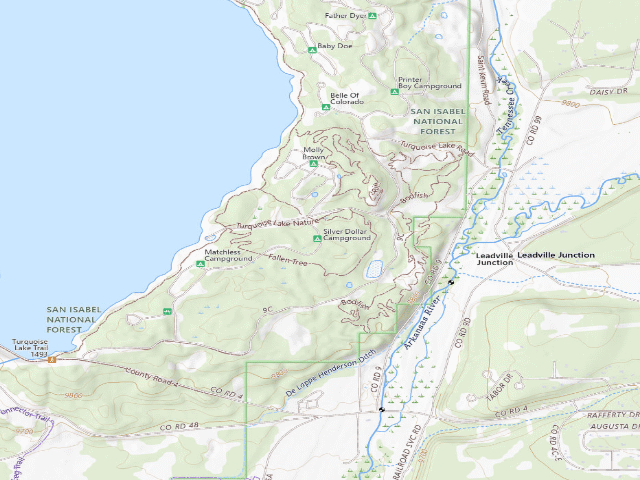 USGS topographic map of Silver Dollar Campground