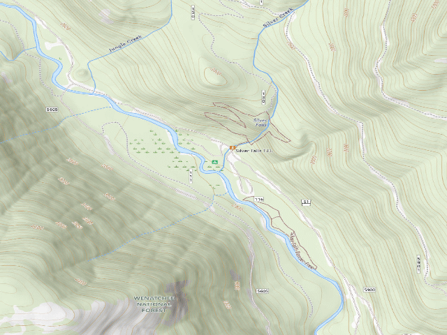 USGS topographic map of Silver Falls Campground