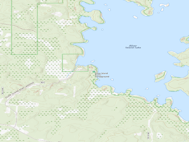 USGS topographic map of Silver Island Lake Campground