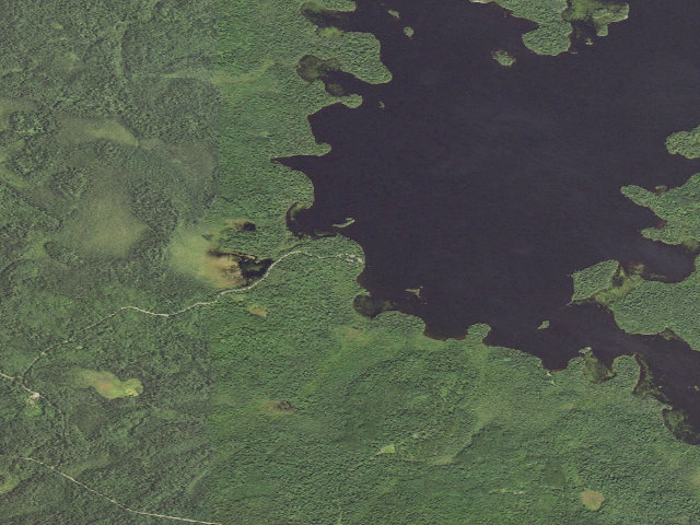Aerial image of Silver Island Rustic Campground