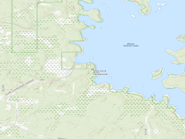 USGS topographic map of Silver Island Rustic Campground