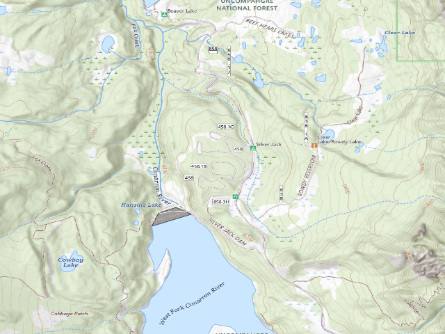 USGS topographic map of Silver Jack Campground