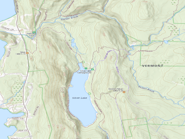 USGS topographic map of Silver Lake Campground