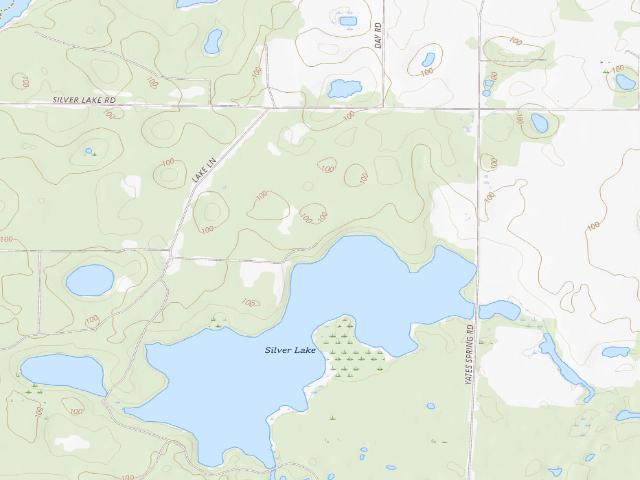 USGS topographic map of Silver Lake WMA Primitive Campground #1