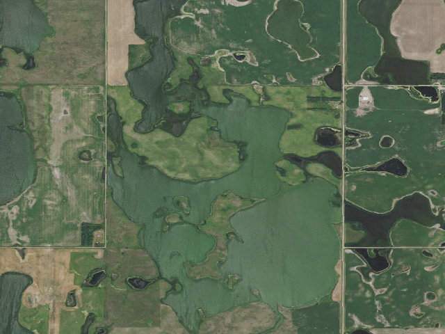 Aerial image of Silver Lake WMA (Wells County)