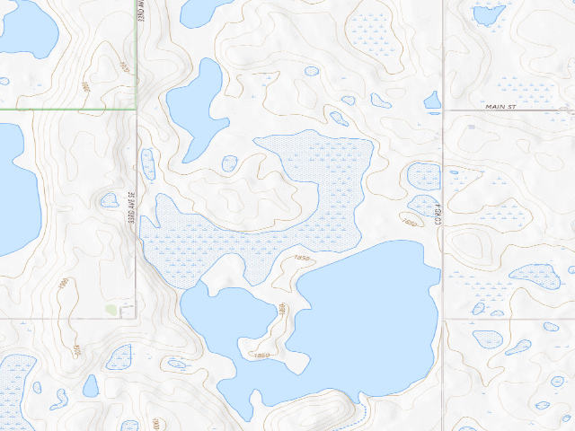 USGS topographic map of Silver Lake WMA (Wells County)