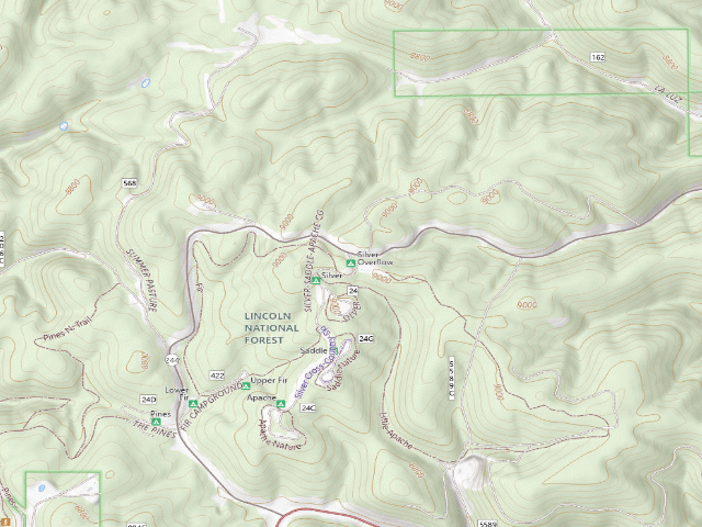 USGS topographic map of Silver Overflow