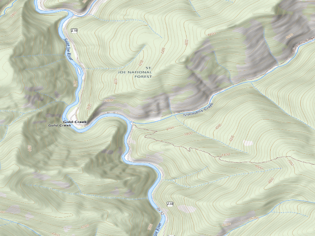 USGS topographic map of Simmons Outfitter Camp