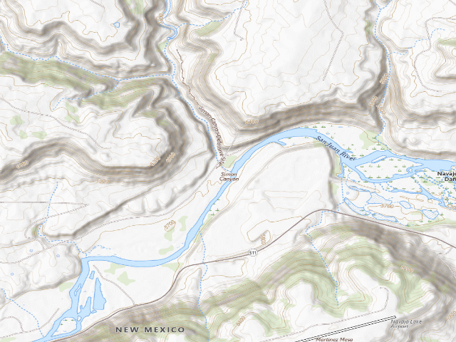 USGS topographic map of Simon Canyon Area Of Critical Environmental Concern