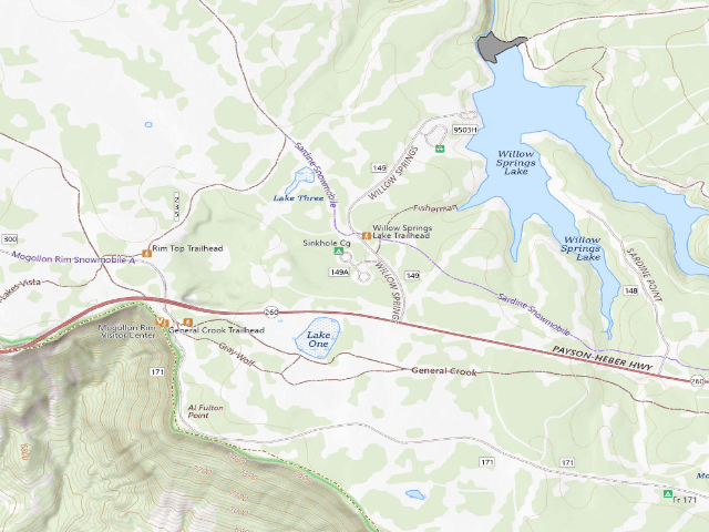 USGS topographic map of Sinkhole Campground