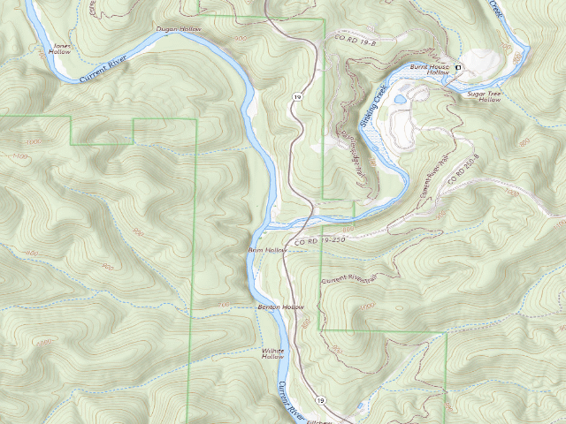 USGS topographic map of Sinking Creek Campground