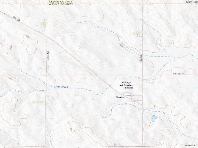 USGS topographic map of Sioux Strip WMA
