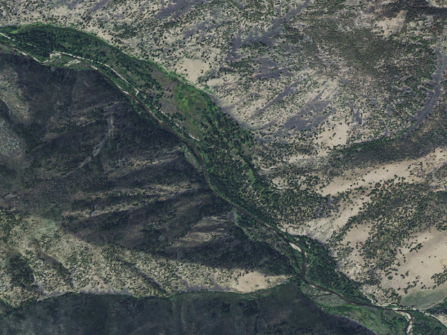 Aerial image of Siria Campground