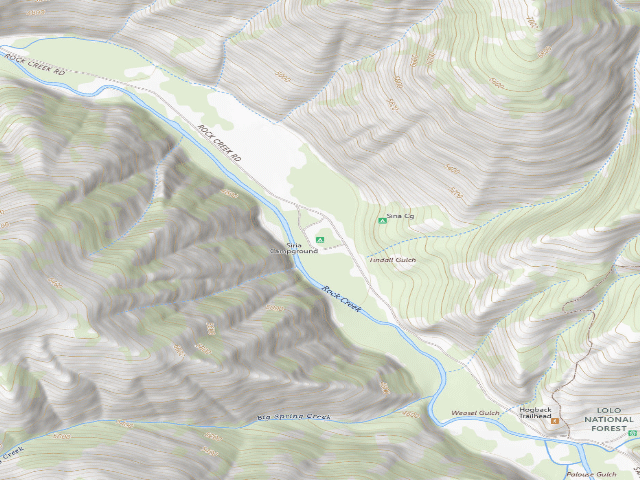 USGS topographic map of Siria Campground