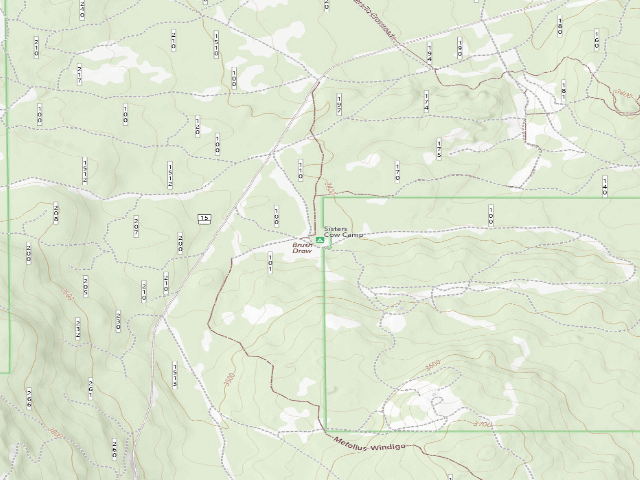 USGS topographic map of Sisters Cow Camp