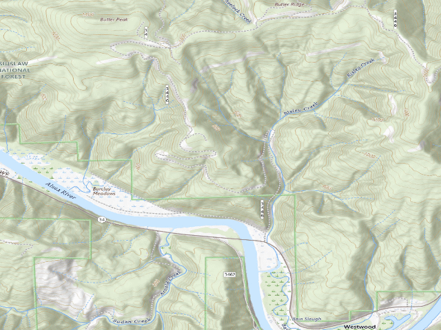 USGS topographic map of Siuslaw National Forest