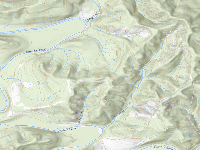 USGS topographic map of Siuslaw River Srma