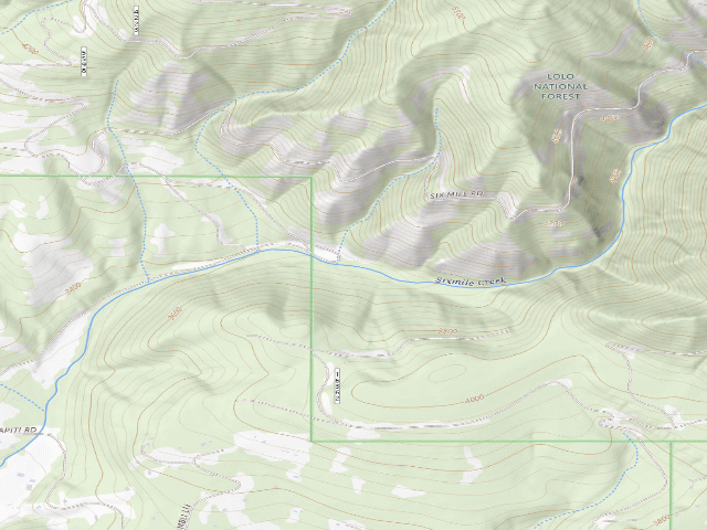 USGS topographic map of Sixmile Creek