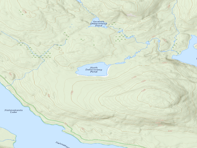 USGS topographic map of Sixth Debsconeag Pond (Nahmakanta Public Land)