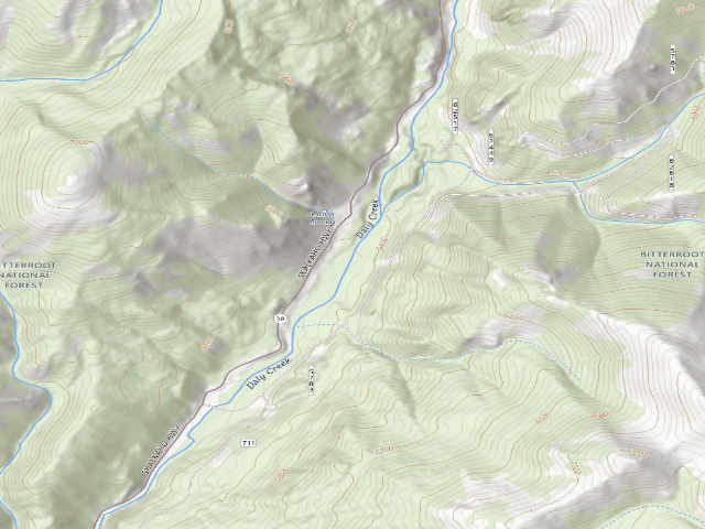 USGS topographic map of Skalkaho Ck-01