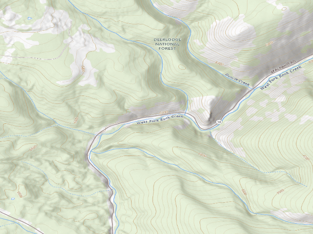 USGS topographic map of Skalkaho Hwy-009