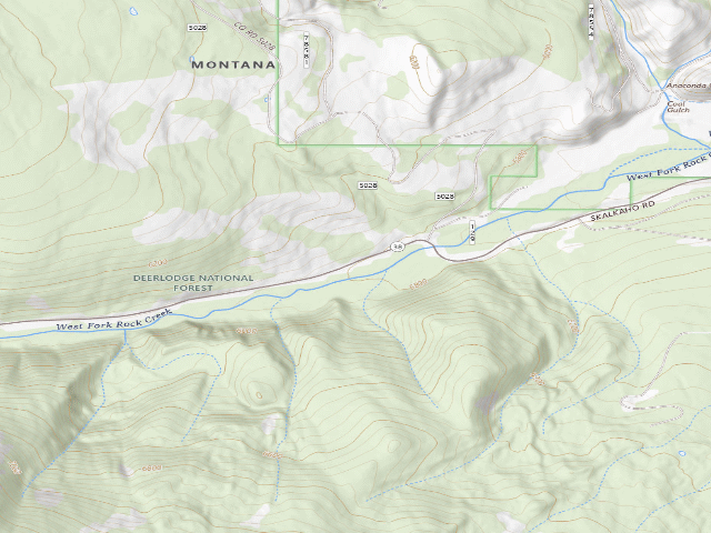 USGS topographic map of Skalkaho Hwy-011