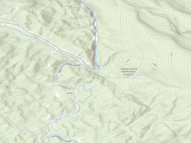 USGS topographic map of Skalkaho Hwy