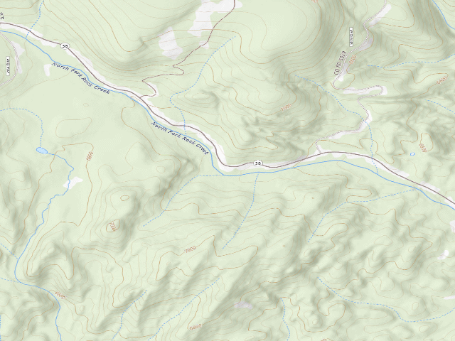 USGS topographic map of Skalkaho Hwy
