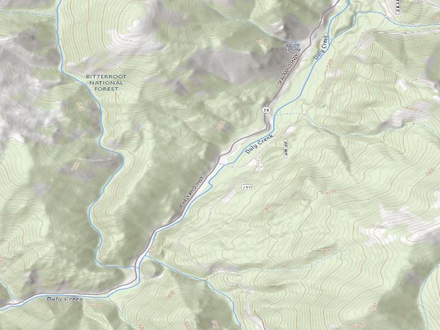 USGS topographic map of Skalkaho Rd- 01