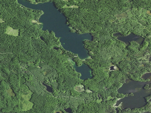Aerial image of Ski-kwe zaag'igan State Forest Campground