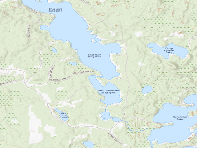 USGS topographic map of Ski-kwe zaag'igan State Forest Campground