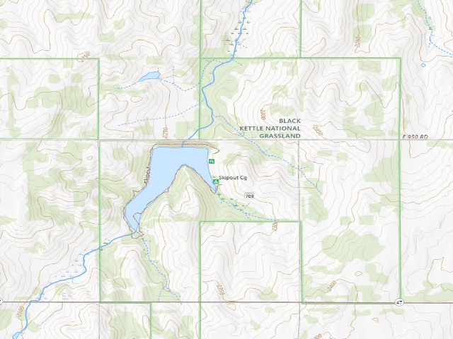 USGS topographic map of Skipout Campground