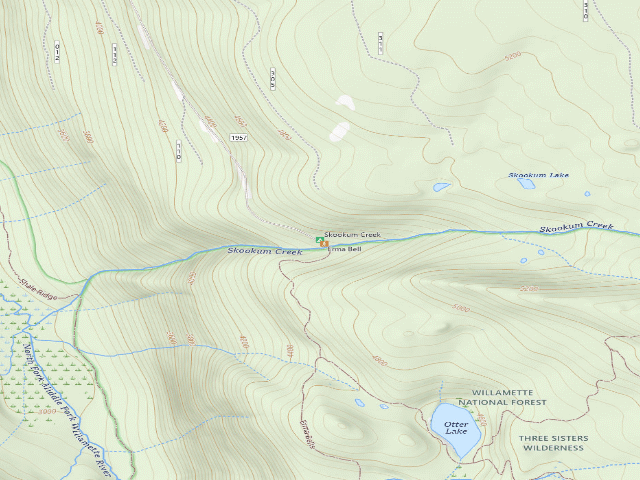 USGS topographic map of Skookum Creek