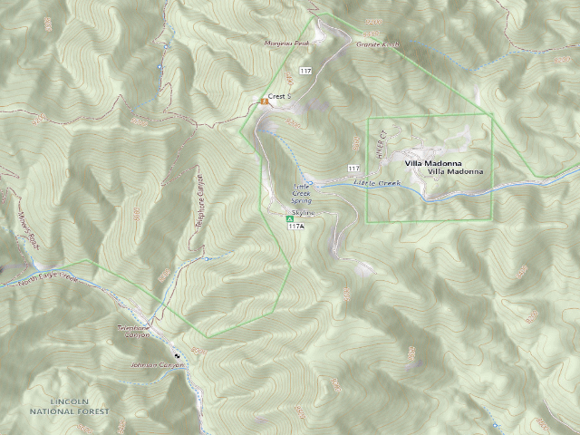 USGS topographic map of Skyline Campground