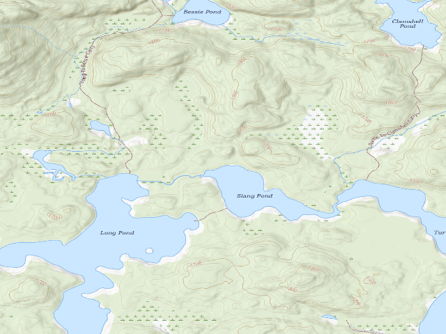 USGS topographic map of Slang Pond Site 1 (Saint Regis Canoe Area)