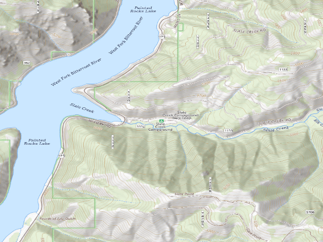 USGS topographic map of Slate Creek Campground