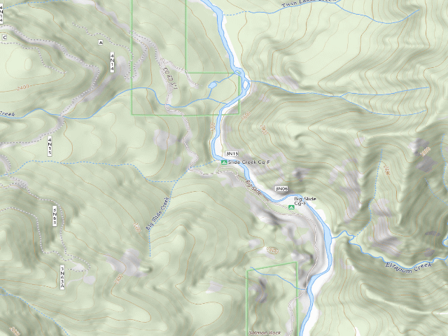 USGS topographic map of Slide Creek Campground