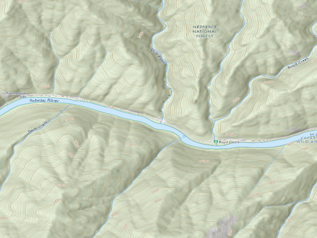 USGS topographic map of Slide Creek Campground