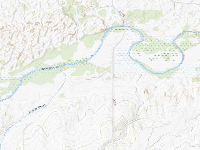 USGS topographic map of Slough Camp (Beaver River WMA)
