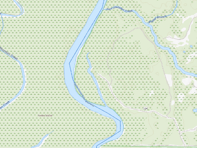 USGS topographic map of Smith Creek Hunt Camp & Boat Ramp