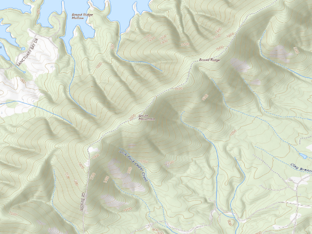 USGS topographic map of Smith Mountain Cooperative WMA