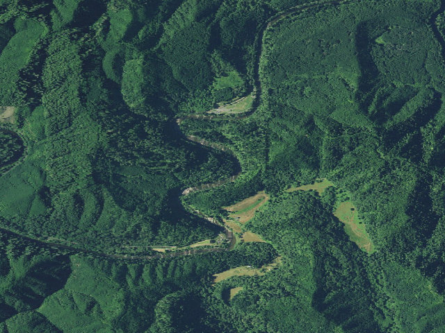 Aerial image of Smith River Falls Campground