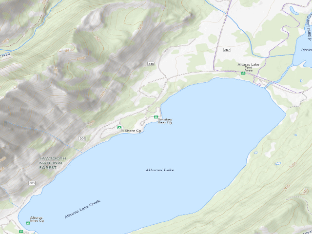USGS topographic map of Smokey Bear Cg
